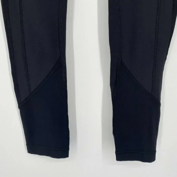 Lululemon All The Right Places Yoga Leggings Size 4 Mid Rise Stretch Crop Black - Picture 3 of 10